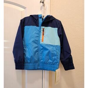 Boys Soft Shell Jacket- All In Motion Size XS (4/5) Blue/G88381 Windbreaker
